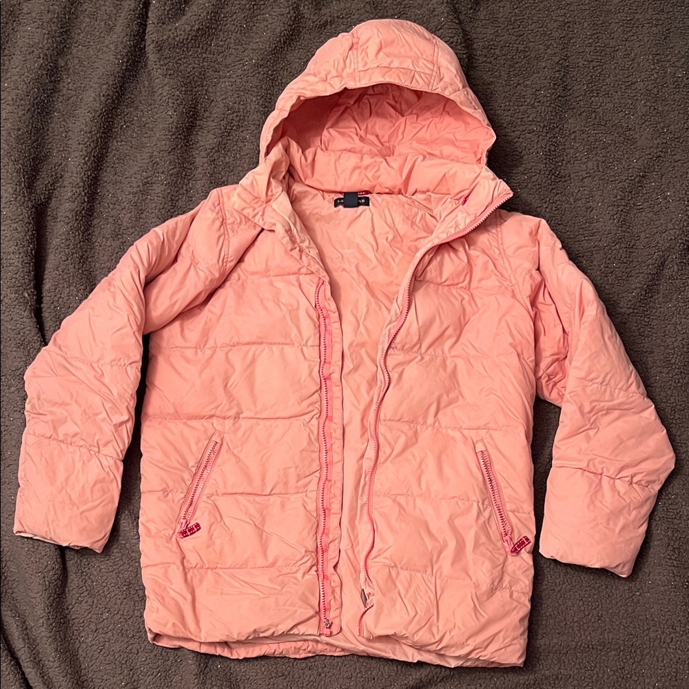 Lands' End Kids Light Pink Hooded Puffer Jacket